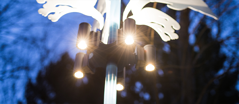 Milo from Hidealite lights up the area called Kantarellen in Vetlanda.