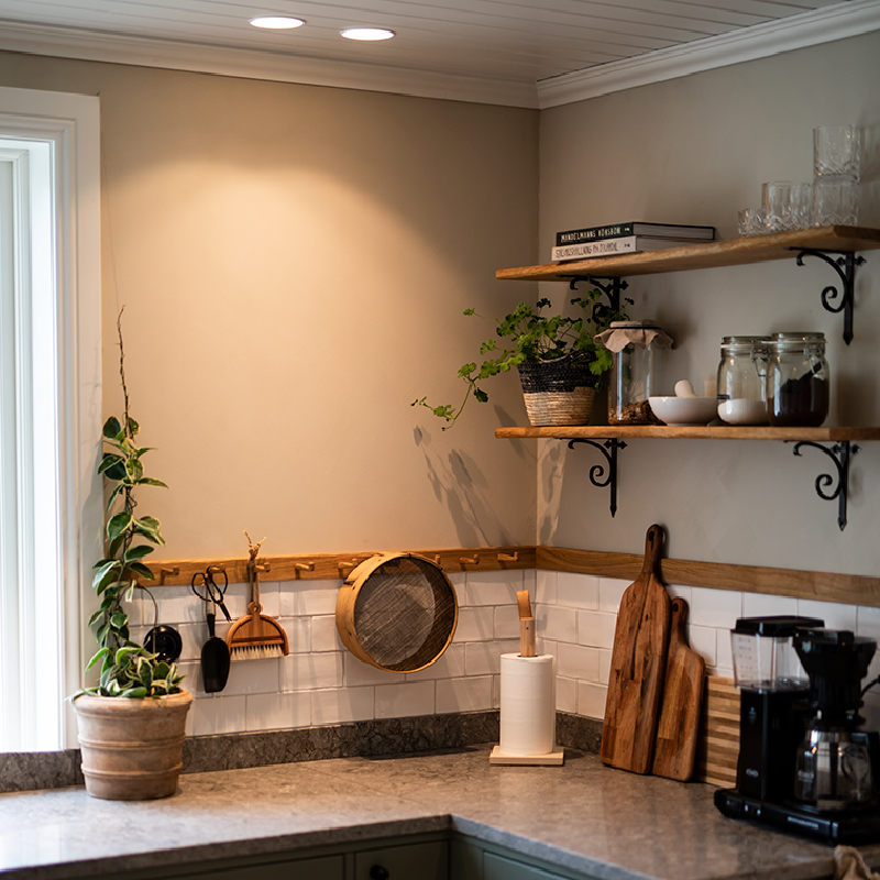 Globe G2 Recessed med Tune-funksjon hjemme hos Johanna Berglund, Snickarglädjen.