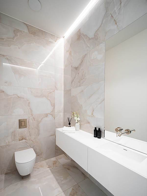 Epäsuora valo kylpyhuone