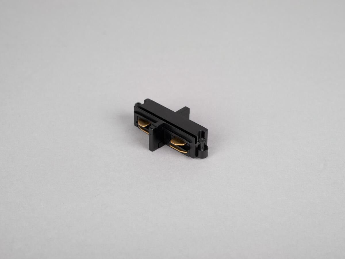 Straight connector LiteTrac 1-phase Black