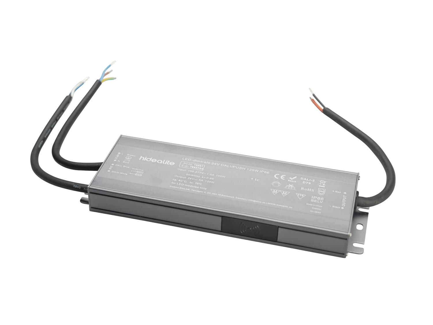 LED-himmenninmuuntaja 24V DALI/PUSH 120W IP66