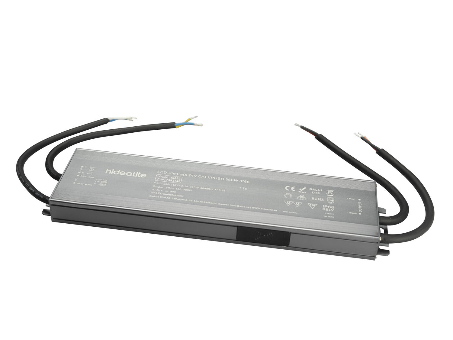 LED-himmenninmuuntaja 24V DALI/PUSH 360W IP66